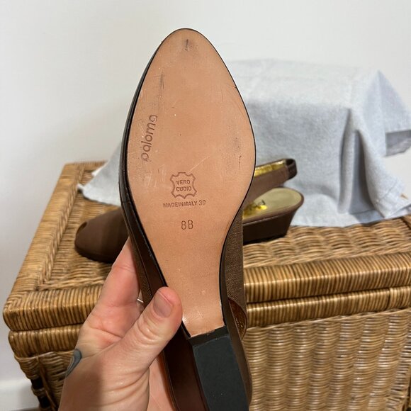 Paloma Vintage Shoes - Etsy Vintage Paloma Brown Italian Leather Peep Toe Wedge Heel, Size 8